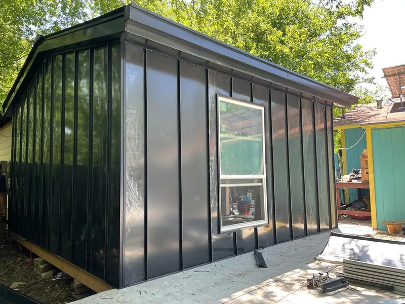 Black standing seam metal wall panels for Metal Roof Installation in Atlanta